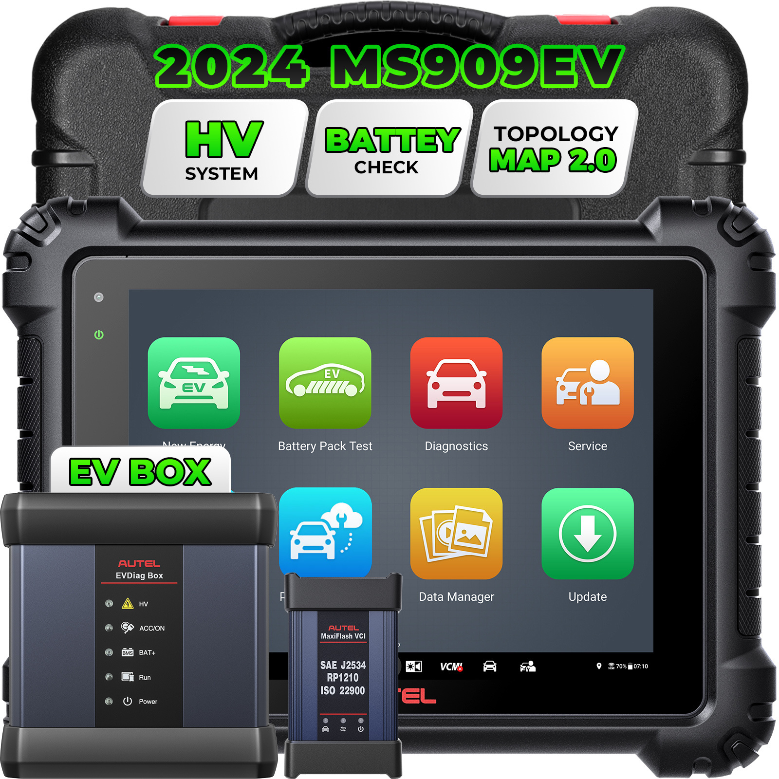 2024 autel maxisys ms909ev ms 909 ms909 ev altar maxi sys ms908s ms908p high voltage automotriz professional diagnostic scanner