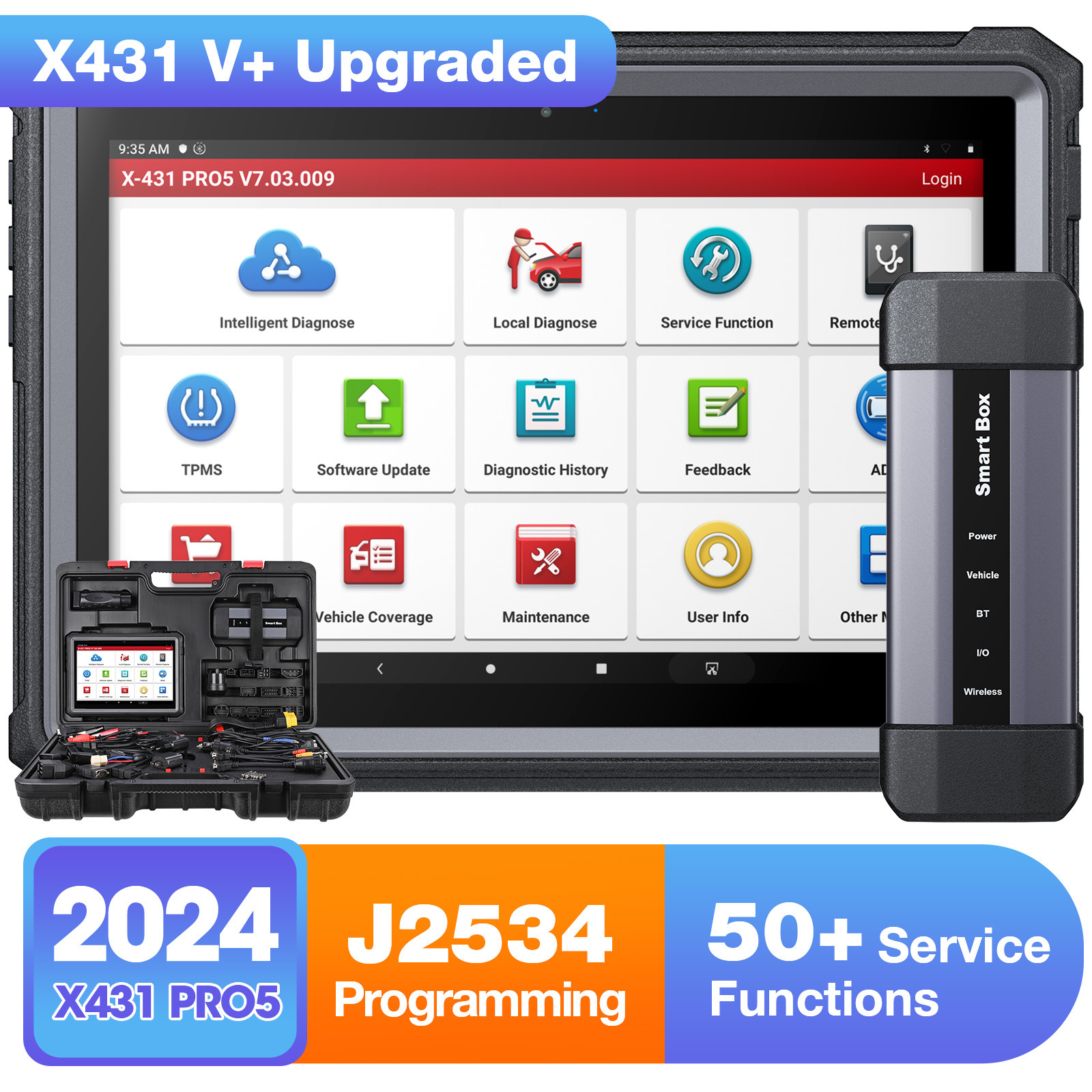 Advanced launch x431 pro5 j2534 reprogramming ecu online coding topology mapping for efficient vehicle diagnostics repairs tool