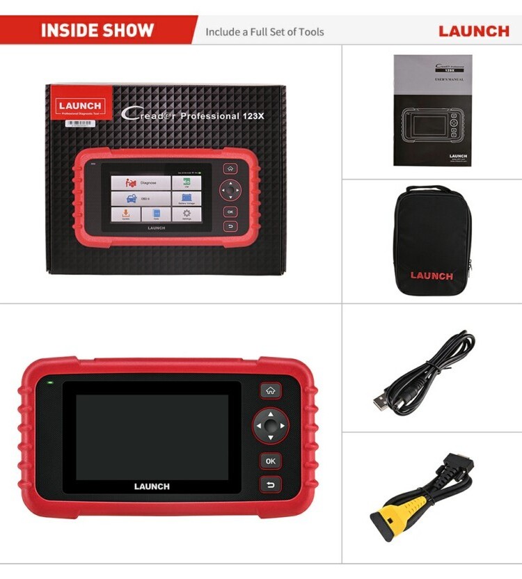 Launch CRP123X Crp 123X OBD2 Diagnostic Tool ENG ABS Airbag SRS AT Creader Launch 123E OBDII EOBD Code Reader Scanner