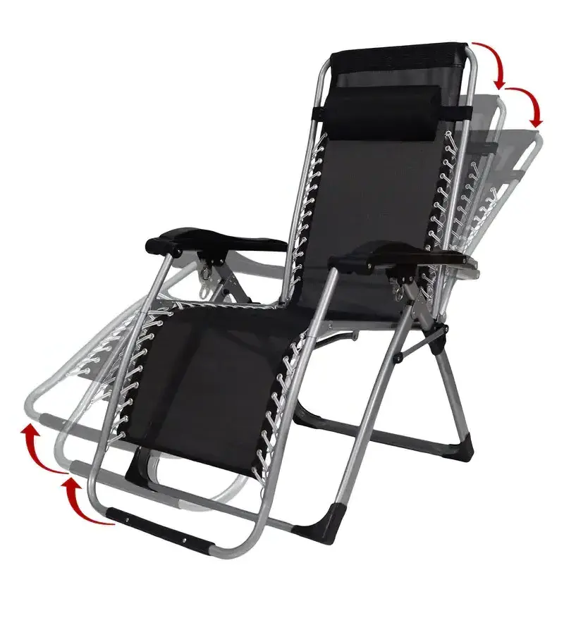 DrunkenXp Gravity Chair Camping Lounge Patio Padded Folding Lawn Recliner Folding Chair With Mattress