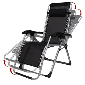 DrunkenXp Gravity Chair Camping Lounge Patio Padded Folding Lawn Recliner Folding Chair With Mattress