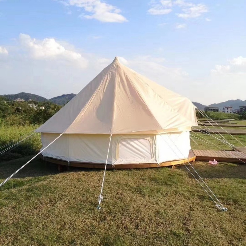 DrunkenXp 5m Big Size 8-10Person Luxury Permanent Waterproof Oxford Canvas Emperor Flame Retardant Bell Yurt Tent