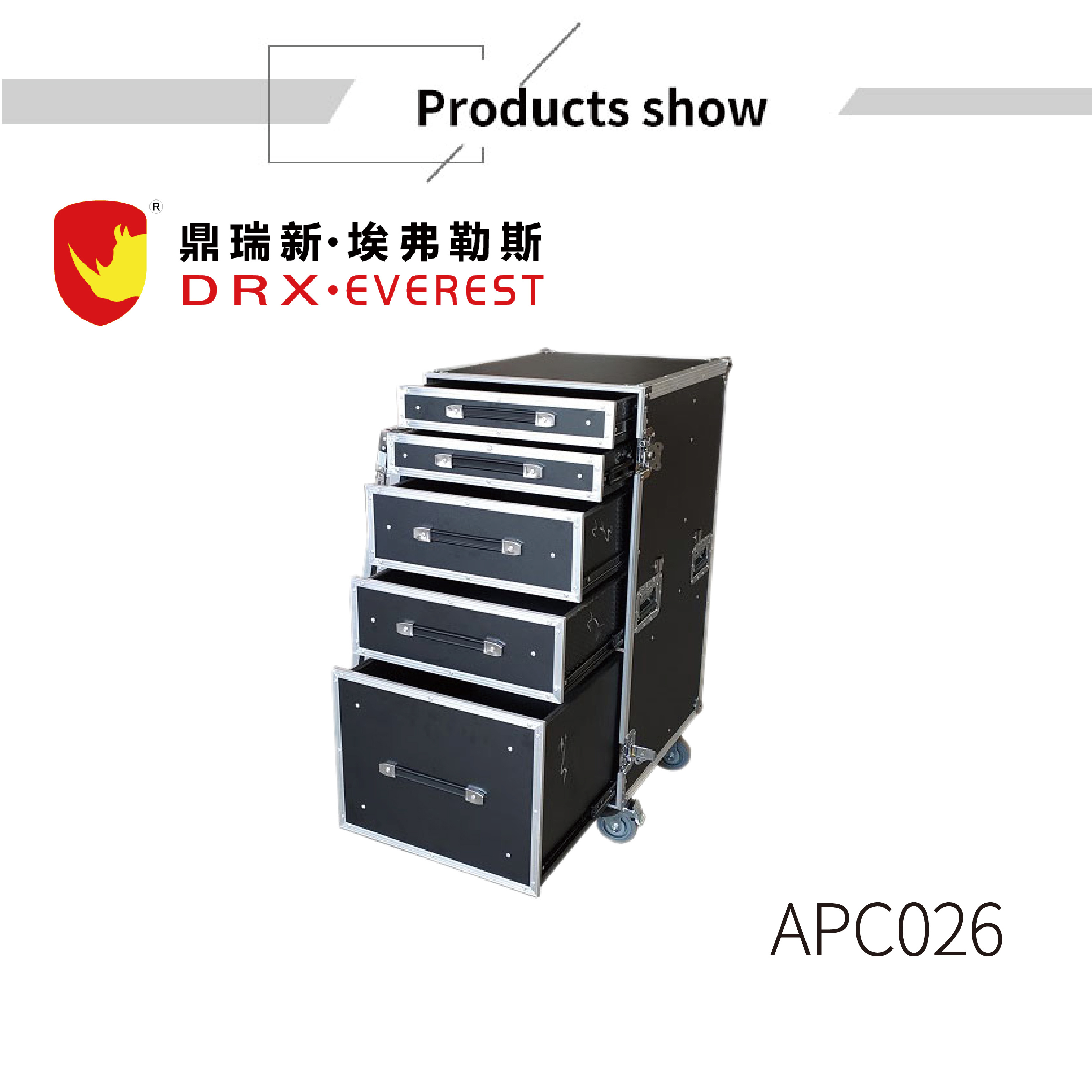 APC026 Custom Aluminum Makeup Storage Moving Dj Flight Head Case with Foam Aluminum Tool Box with Drawers