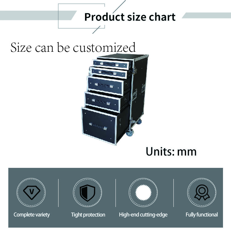 APC026 Custom Aluminum Makeup Storage Moving Dj Flight Head Case with Foam Aluminum Tool Box with Drawers