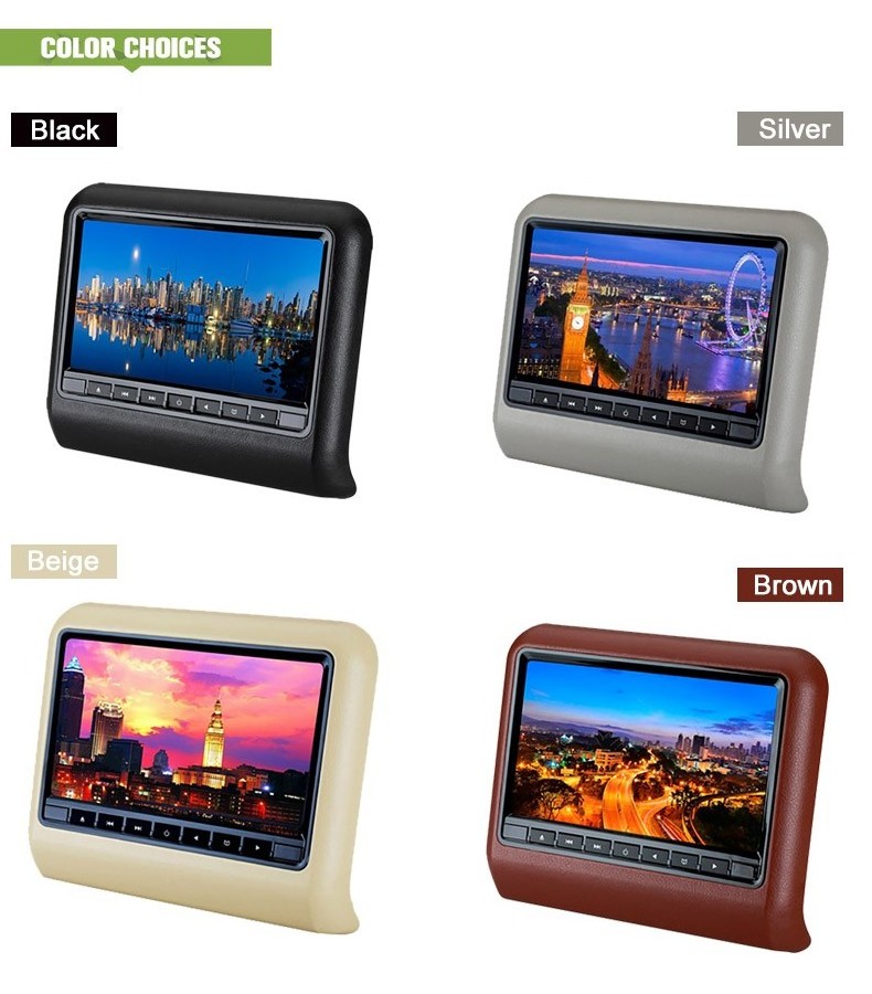 HOT SALE 10.1 inch car headrest with  and without pillow touch screen dvd player