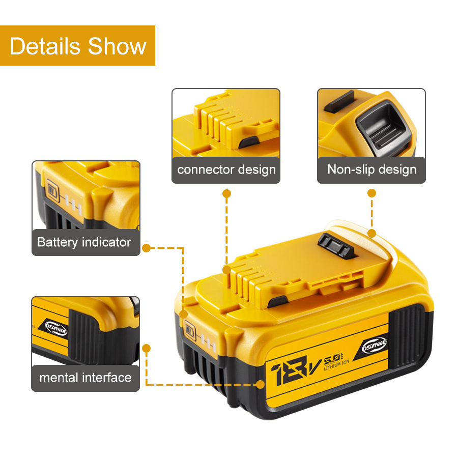 18v 20v Lithium ion Battery For Dewalts 3ah 4ah 5ah 6ah For Cordless Drill Combo Kit DCB200 DCB201 DCB202 DCB203 DCB204