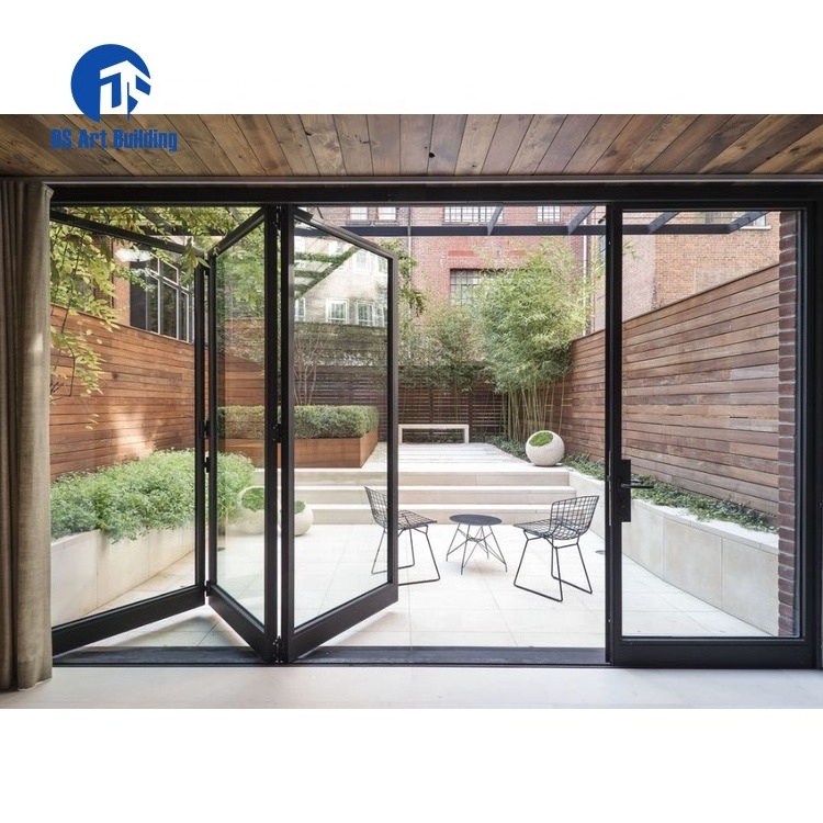 DS Custom made glass folding door Aluminum alloy bifolding door