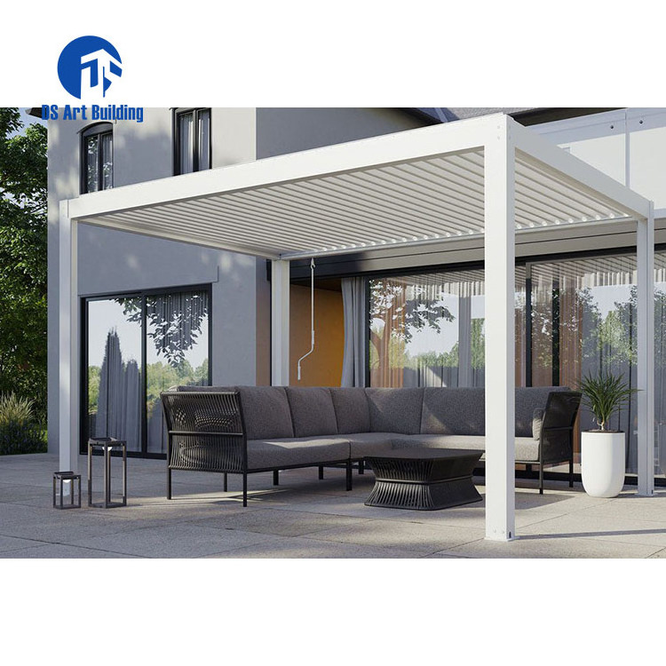 DS Durable Powder Coated Aluminum Gazebo Opening Louvered Roof For Pergola Cover