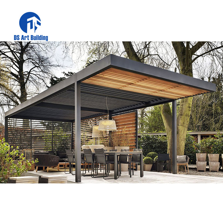 DS Customized Electric Aluminum Waterproof Pergola Cover with Side Blind