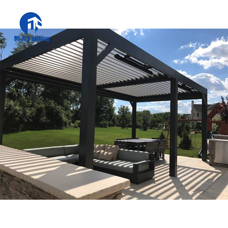 DS Modern Design Aluminium Frame Terrace Waterproof Metal Garden Pergola Canopy Roof Gazebo Manufacturers