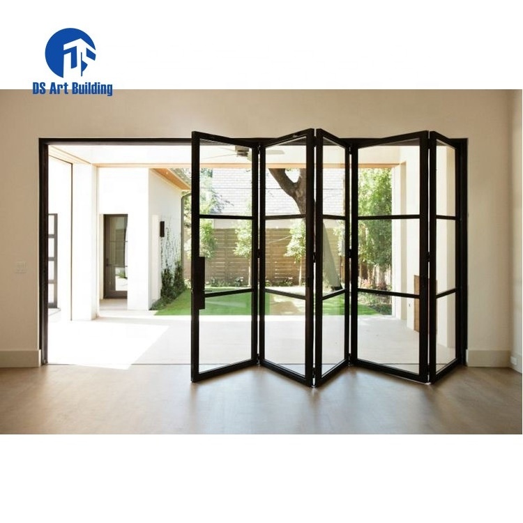 DS Custom made glass folding door Aluminum alloy bifolding door