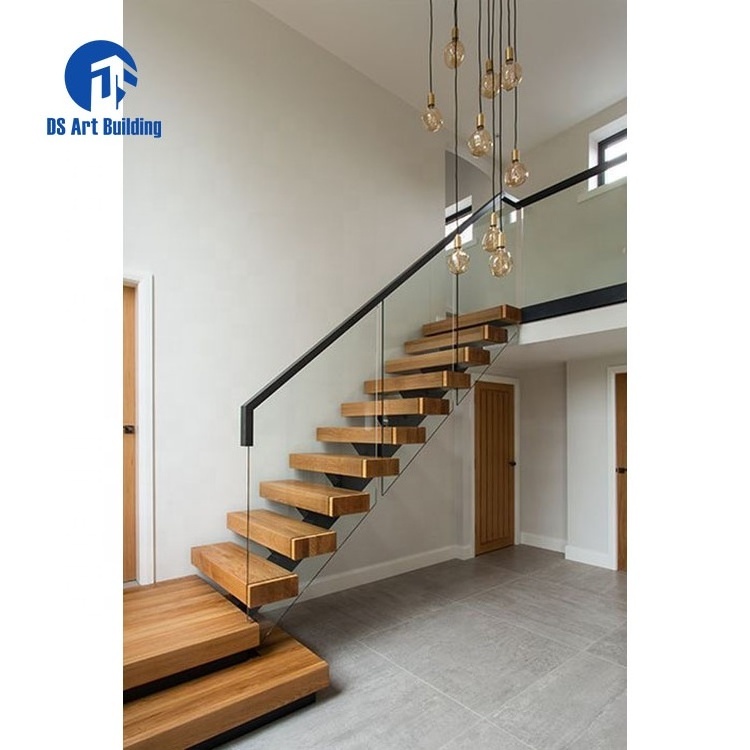 DS Modern Wood Floating Staircase Cantilevered Stairs