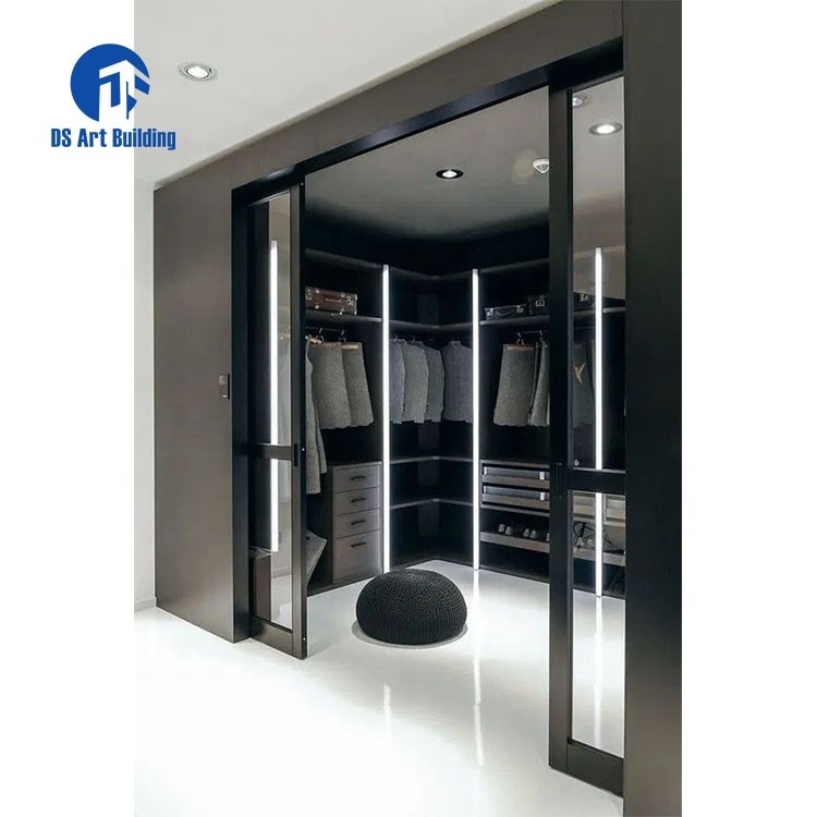 DS 2022 Modern Free Standing Secret Bedroom Wood Wardrobe Cabinet PVC Closet Wardrobe Design with Drawers