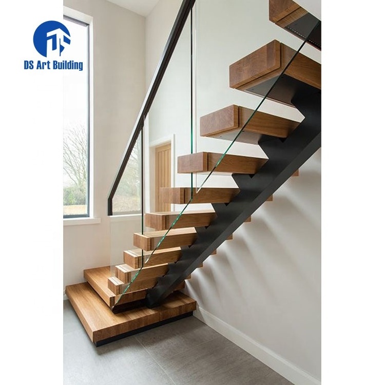 DS Modern Wood Floating Staircase Cantilevered Stairs