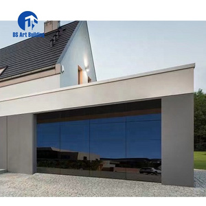 DS New Design Modern Aluminum Alloy Tempered Full View Plexiglass Garage Door Mirror Glass Garage Doors