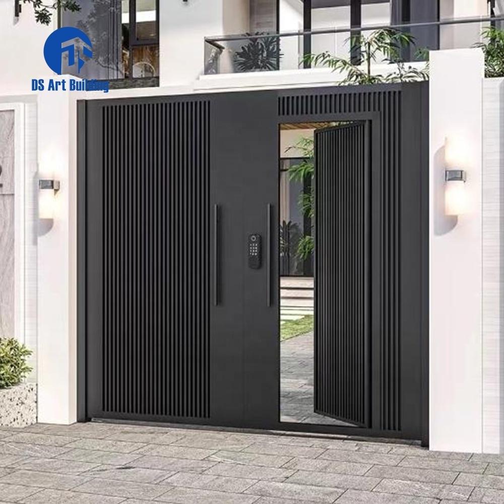 DS Aluminum Galvanized Steel Side Gates Decorative Wrought Iron Double Swing Door in Door Gate