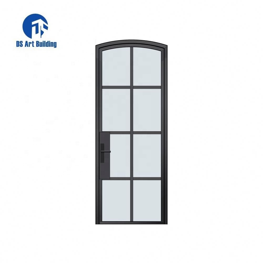 DS  Commercial doors steel profile french steel door with bottom panel wrought iron exterior entry doors