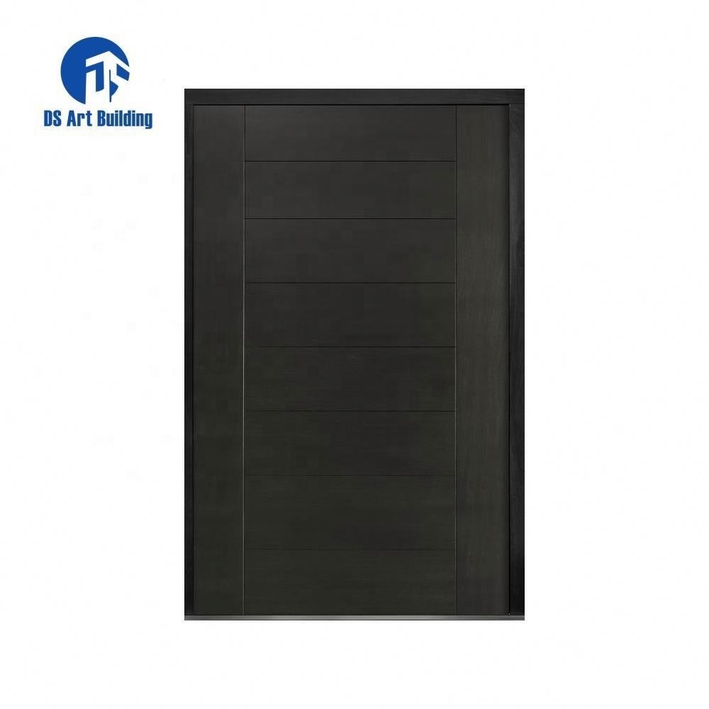 DS New Modern Wrought Steel Front Door Swing Single Aluminum Full View Glass Pivot Metal Iron Entry Doors