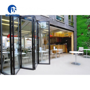 DS Custom made glass folding door Aluminum alloy bifolding door