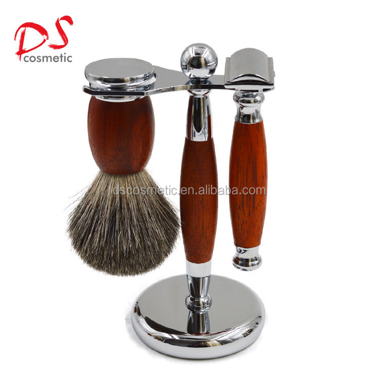 DISHI shaving beard brush razor stand,men shaving razor set,stainless steel stand holder