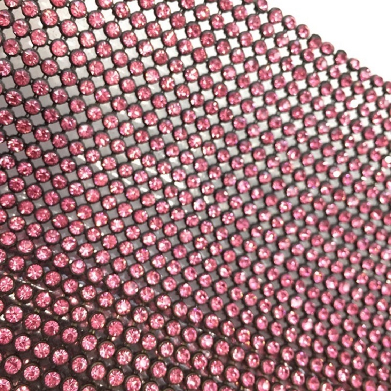 Manufacture no Glue Back Sew on Aluminum Rhinestone Mesh Net Bling Garment Accessories Diamond Mesh