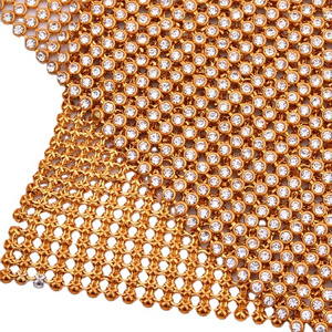 Manufacture no Glue Back Sew on Aluminum Rhinestone Mesh Net Bling Garment Accessories Diamond Mesh