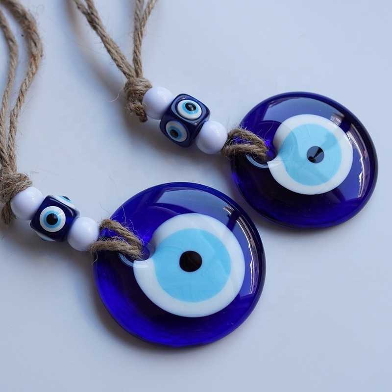 Evil Eye Wall Hanging Ornament Accessories Handmade Glass Turkish Nazar Evil Eye Pendants Good Luck Garden Home Decor