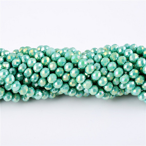 blue jade faceted glass rondelle beads for bracelets