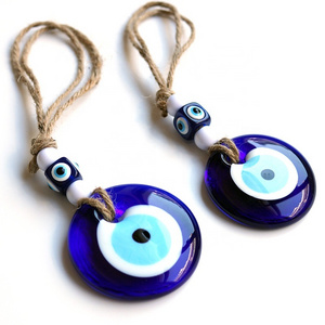 Evil Eye Wall Hanging Ornament Accessories Handmade Glass Turkish Nazar Evil Eye Pendants Good Luck Garden Home Decor