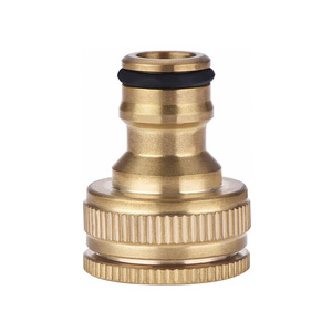 Brass Garden Hose Tap Connector 1/2 Inch to 3/4 Inch Female Threaded Faucet Adapter