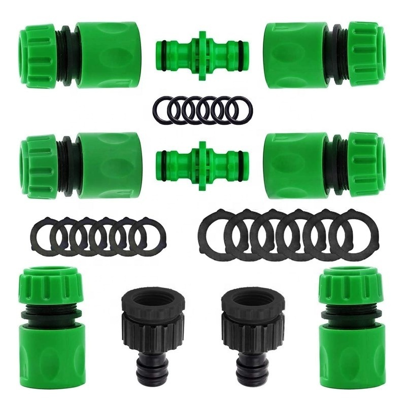 Garden Hose Tap Connector Kit  Including 4pcs Hose End Quick Connector,4pcs Double Male Hose Connector