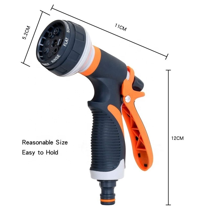 Car Wash Gun 8 Spraying Patterns Garden Hose Nozzle Sprayer 10 Adjustable High Pressure Hose Nozzle For Watering Lawn Gardening