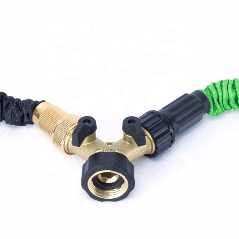 Garden 2 Way Y Shaped Shutoff Brass Hose Splitter