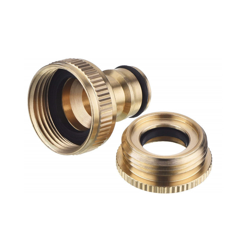 Brass Garden Hose Tap Connector 1/2 Inch to 3/4 Inch Female Threaded Faucet Adapter