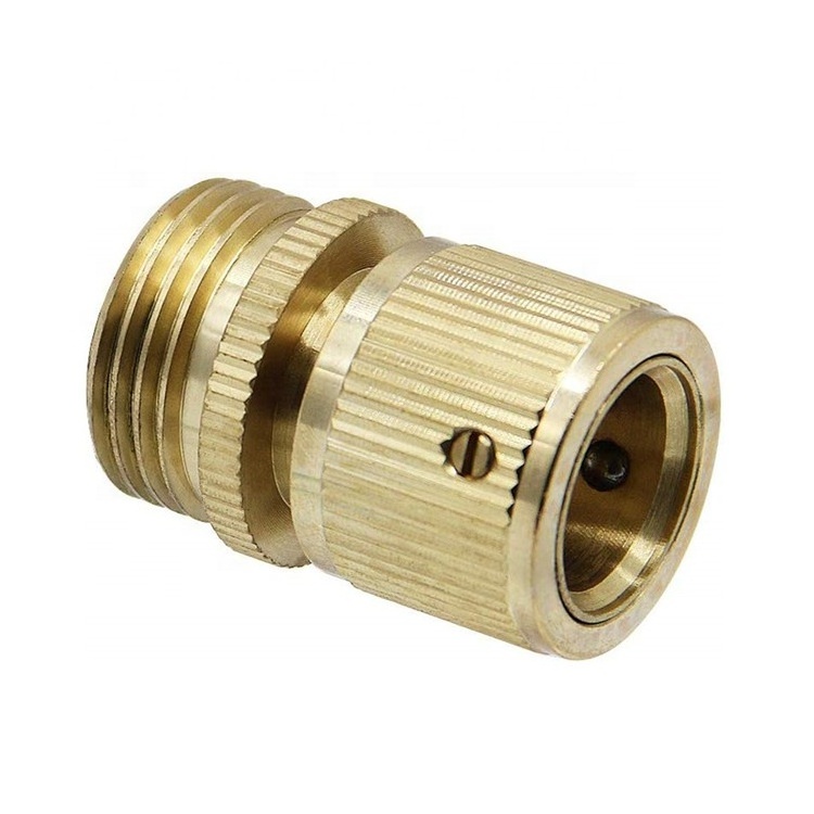 Brass Quick Click 3/4-Inch NHT/BSP Male Thread Faucet Adapter Connector