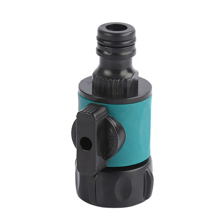 Home Garden Watering Hose 1-way Plastic Faucet Adapter Connector with Water flow Control Valve