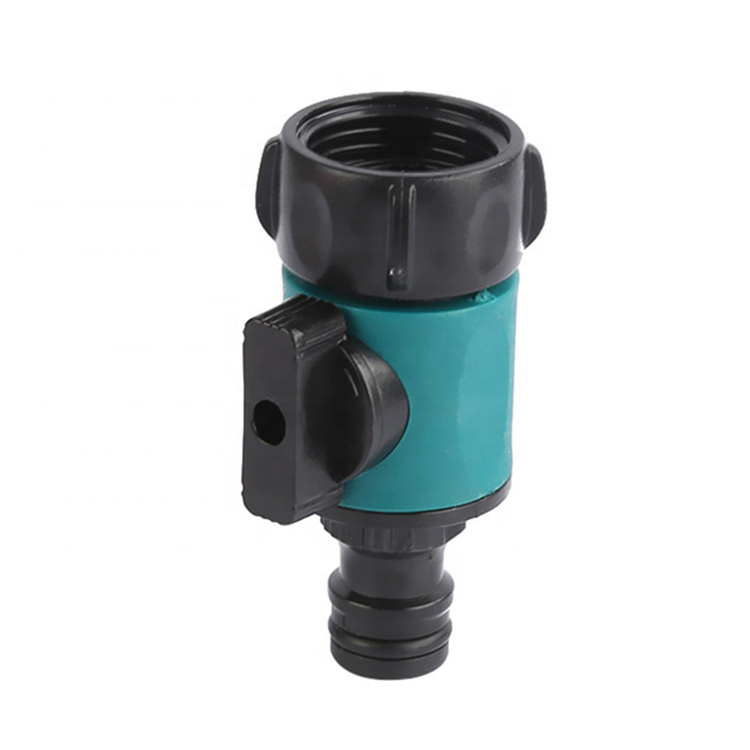 Home Garden Watering Hose 1-way Plastic Faucet Adapter Connector with Water flow Control Valve