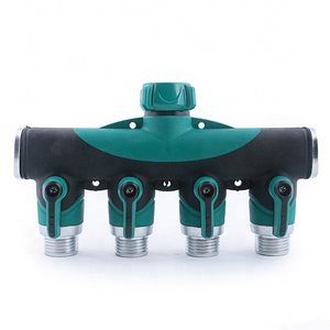 4 Way Garden Hose Splitter Highly Durable 3/4" Water Manifold Connector