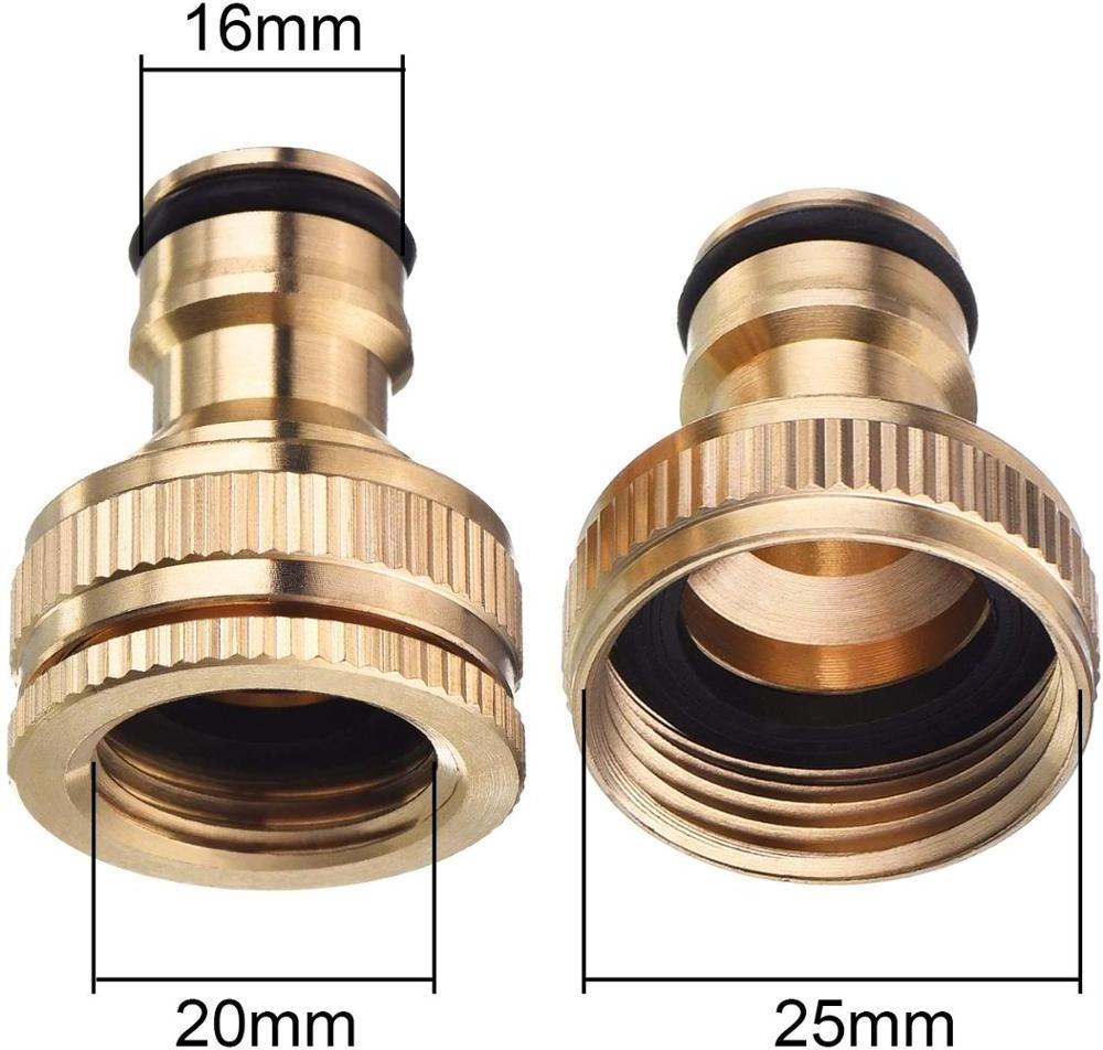 Brass Garden Hose Tap Connector 1/2 Inch to 3/4 Inch Female Threaded Faucet Adapter