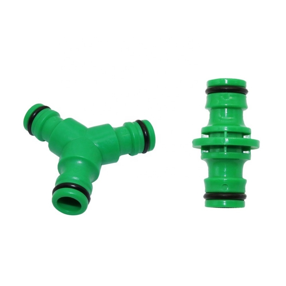 16mm Hose Quick Connectors Straight And Two Way Garden Water Irrigation Connectors