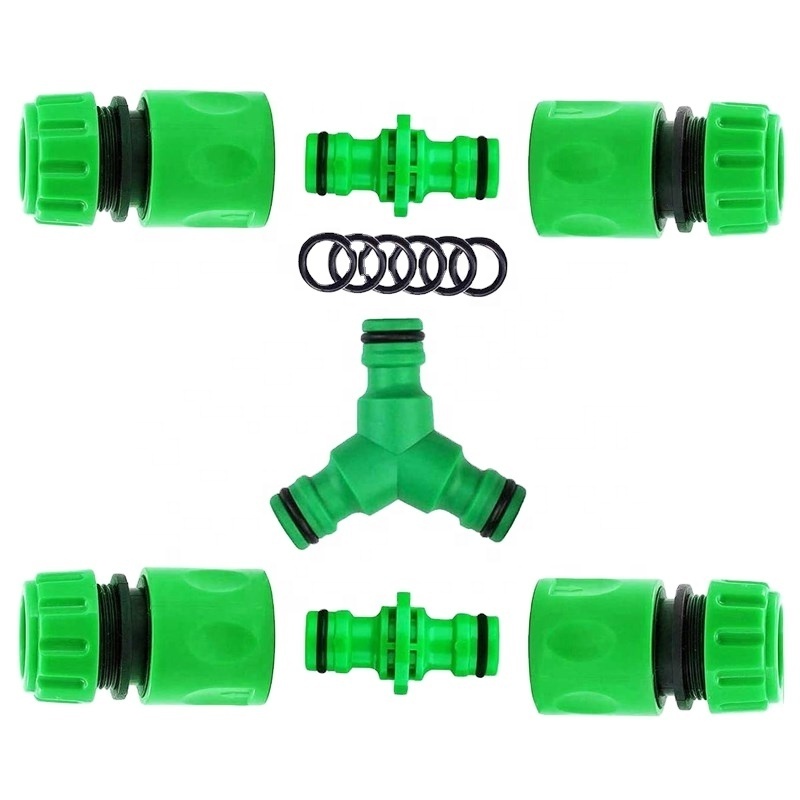 Garden Hose Tap Connector Kit  Including 4pcs Hose End Quick Connector,4pcs Double Male Hose Connector