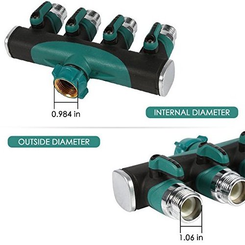 4 Way Garden Hose Splitter Highly Durable 3/4