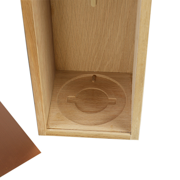 wholesale Solid Wooden Wine Box Unfinished Oak Wood Wine Box Sliding Lid Wine Box