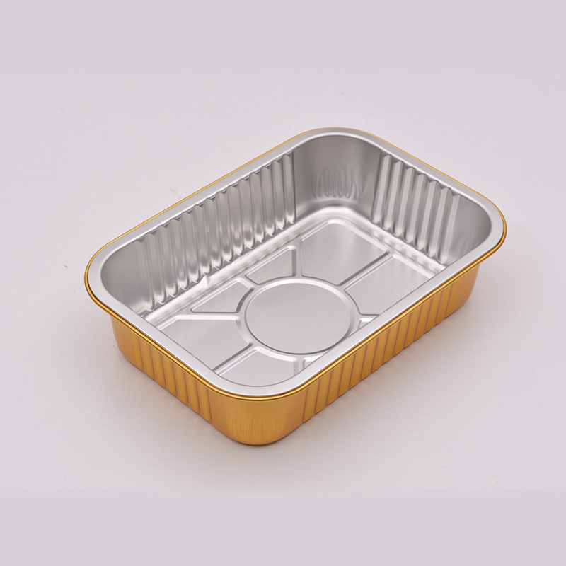 1000ml Golden Aluminum Foil Trays Plastic With Lids Reinforced Disposable Containers Food Baking Cooking Storing And Takeaway