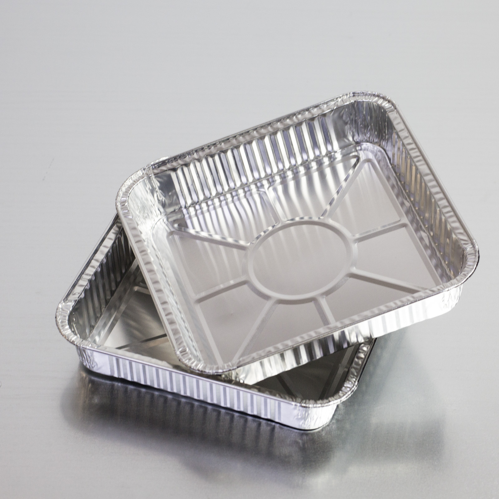 8x8 inch square aluminum foil food containers disposable tin foil tray with plastic lids