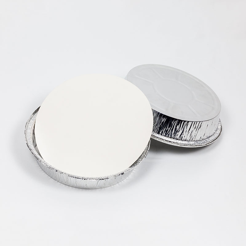 7 8 9 inch round Plates Disposable Food Tray Aluminum Take Out Containers Packaging Aluminium Foil with clear plastic lids