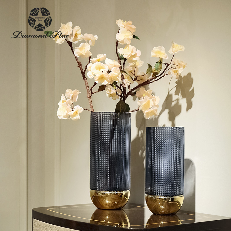 Diamond Star Best Selling Wholesale Glass Vases Grand Custom Design Manufacturers Flower Vase For Home Decor