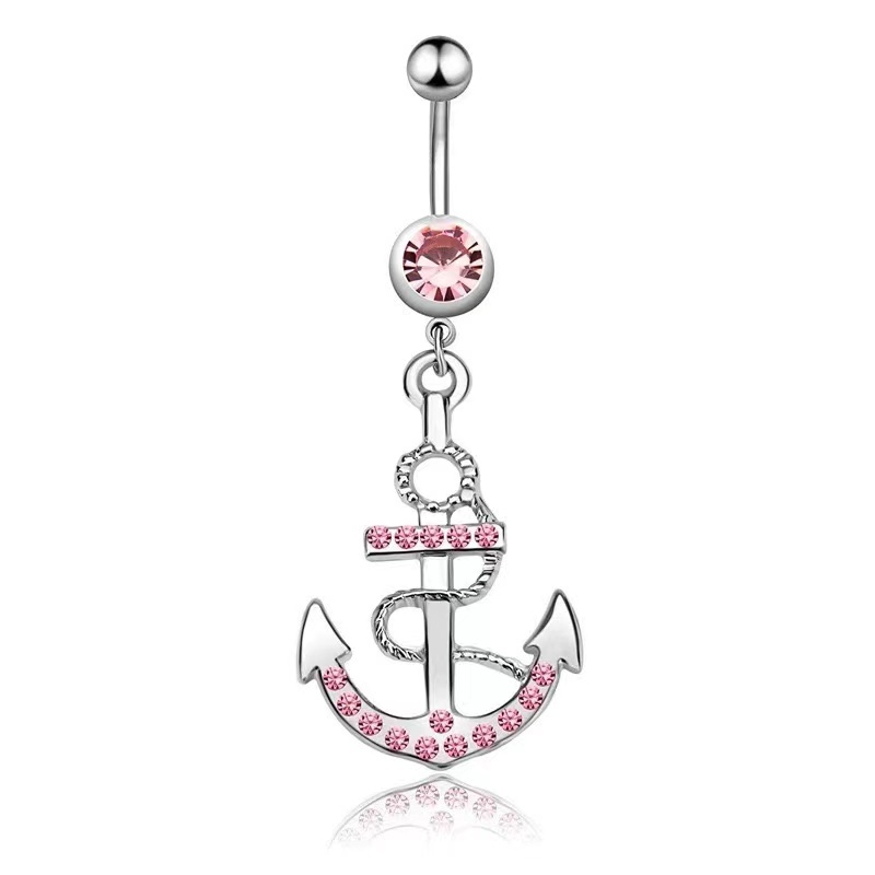 Pink Cute Angel  Heart Cross Anchor Shape Dreamcatcher Body Piercing Jewelry Sexy Belly Rings Stainless Steel