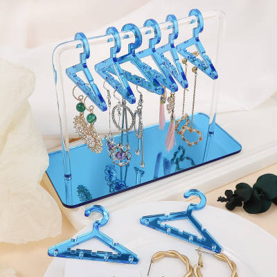 Acrylic Earring Holder Rack With Mini Hangers Jewelry Display Stand Ear Studs Organizer Storage For Women Girl