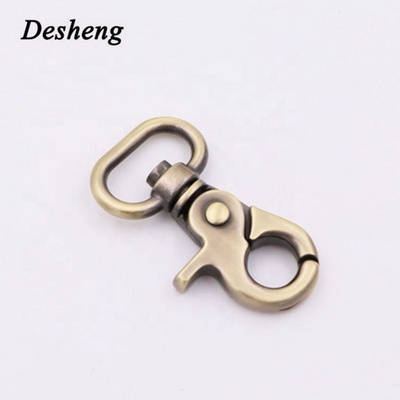 Wholesale Metal Swivel Snap Hook For Bag Zinc Alloy Anti Brass Brush Dog Leash Hook For Key Chain